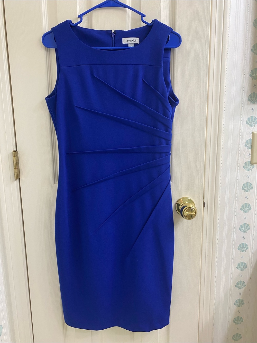 Calvin Klein Cobalt Blue Sleeveless Sheath Dress Size 8